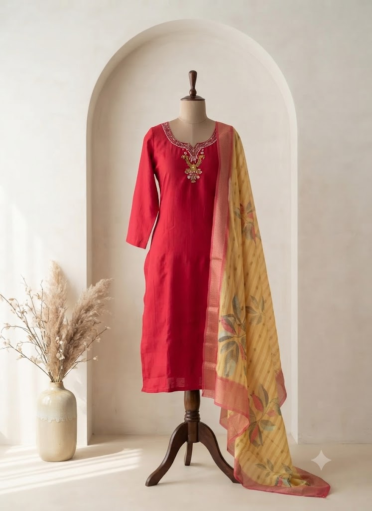 PINK SILK ETHNIC SUIT-1029