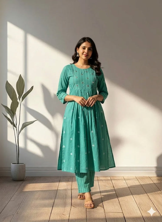 MIRA LOOM AQUA GREEN COORDSET-0085