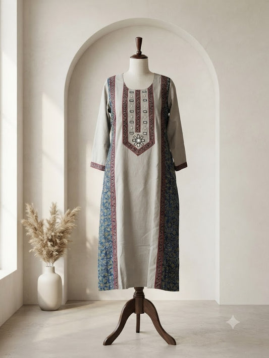 GREY MIRROR KURTI-6154