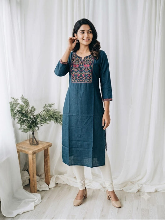 BLUE YOKE KURTI-6082