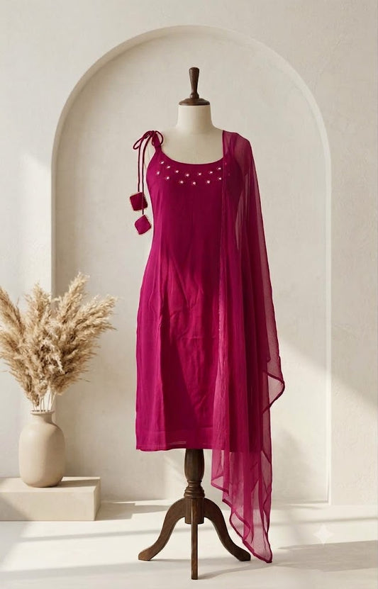 PINK SILK ETHNIC SUIT-1083