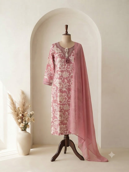 PINK SILK ETHNIC SUIT-1041
