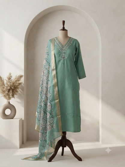 OCEAN GLOW ETHNIC SUIT-1194