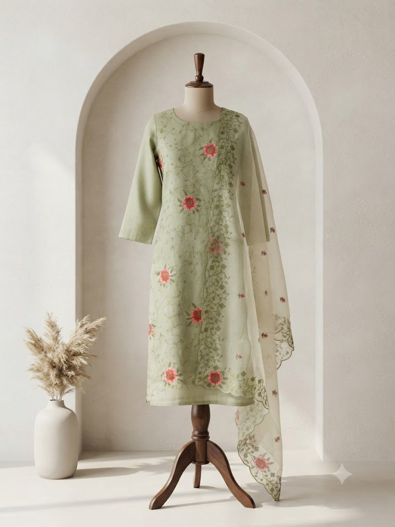 GREEN KOTA ETHNIC SUIT-1218