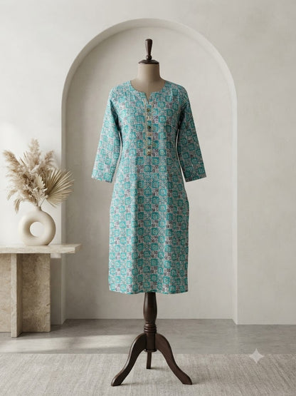 PIXEL BLUE KURTI-6021