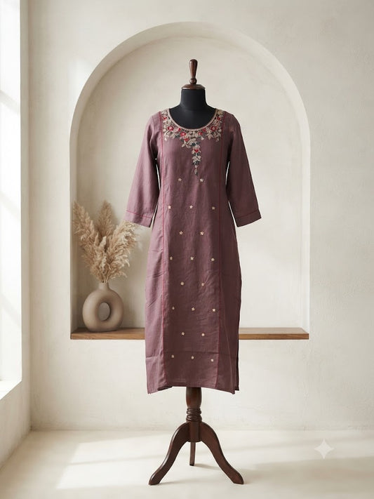 MAUVE BLOOM KURTI-6161