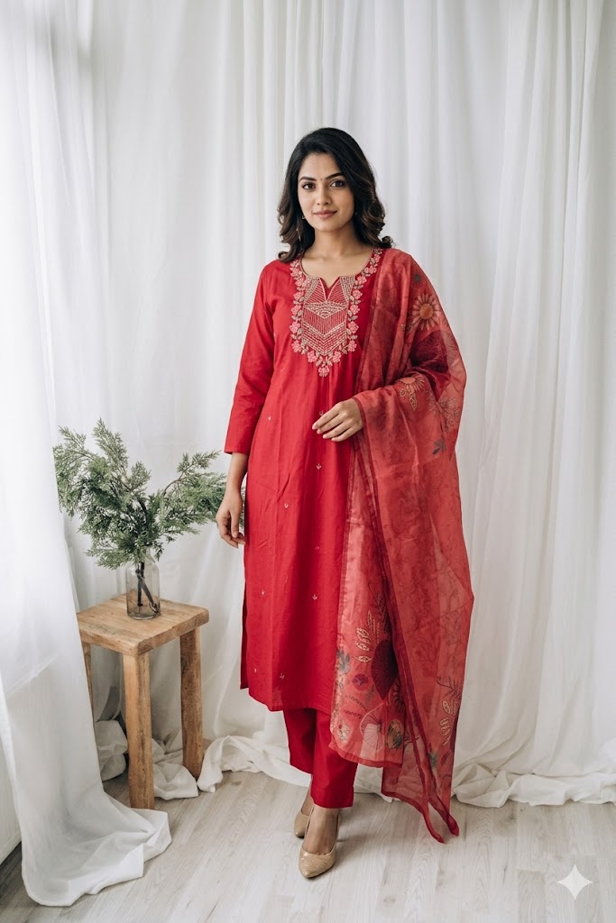 CRIMSON GLOW ETHNIC SUIT-1168