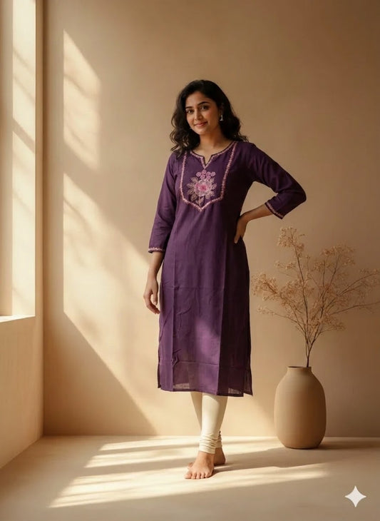 LOOMIRA PURPLE KURTI-6063
