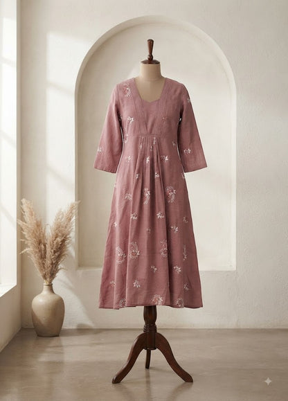 PINK ALINE KURTI-6137