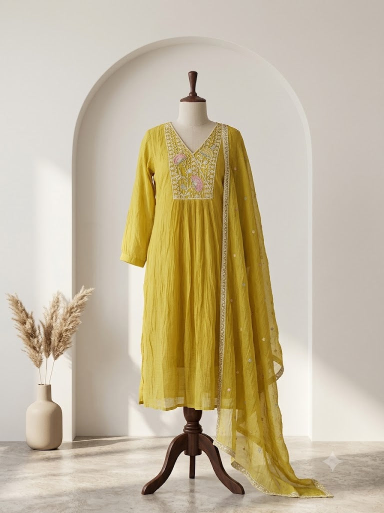 LEMON BLOOM  ETHNIC SUIT-2029