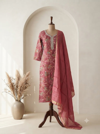 PINK SILK ETHNIC SUIT-1020