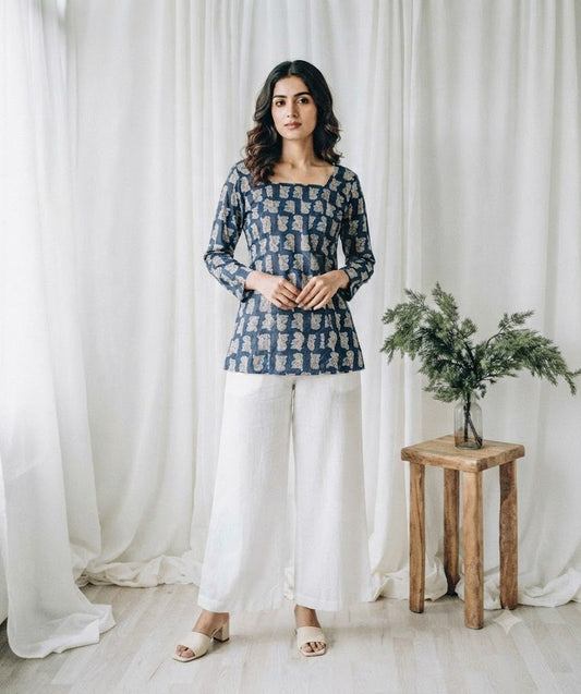 BLUE SHORT KURTI-6116