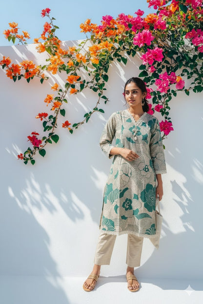 TEAL BLOOM CO-ORD SET-1260