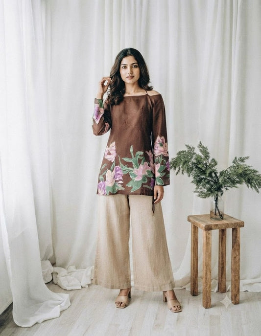 BROWN SHORT KURTI-6112