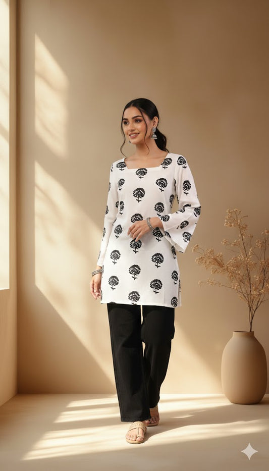 WHITE NOIR HEER KURTI-5022