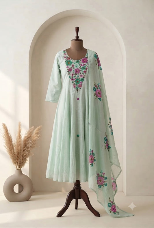 BLUE MUL KOTA KURTI SET-1752