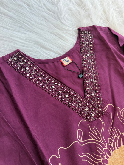 BERRY BLOOM KURTA SET-1289