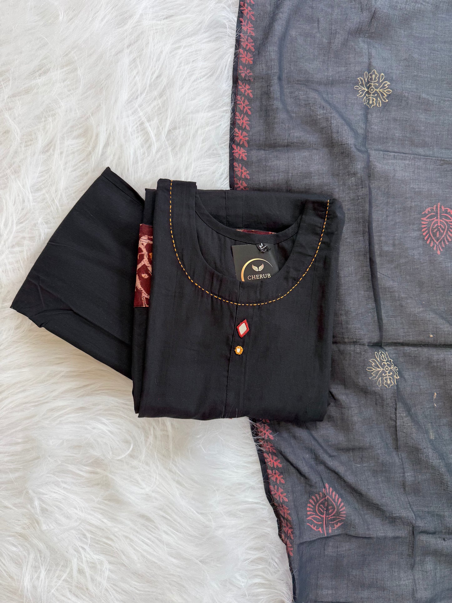 BLACK MYSTIQUE KURTI SET-1161