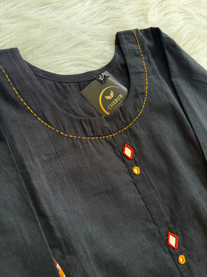 BLACK MYSTIQUE KURTI SET-1161