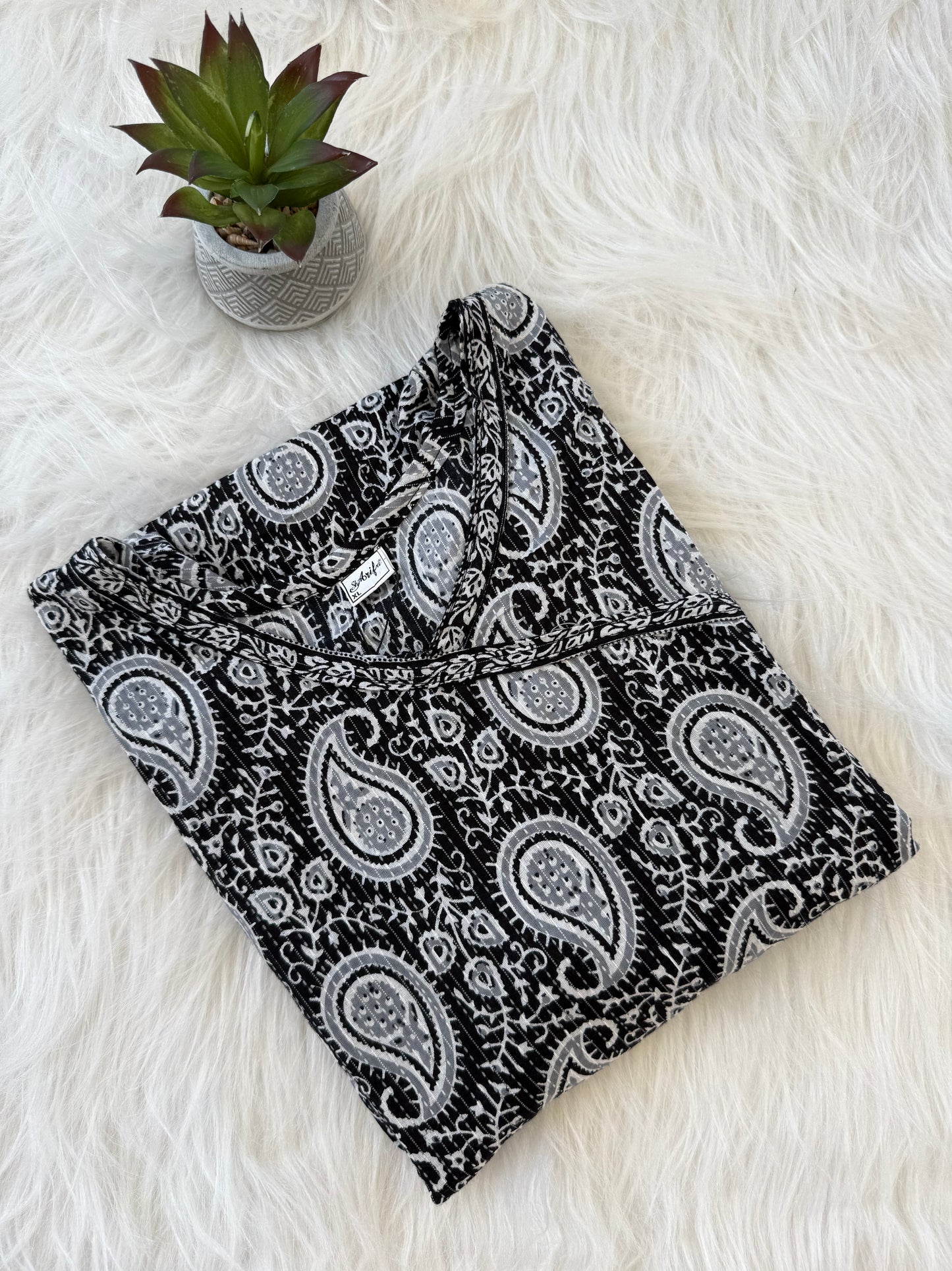 BLACK HERITAGE KURTI-5012