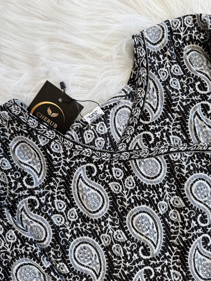 BLACK HERITAGE KURTI-5012