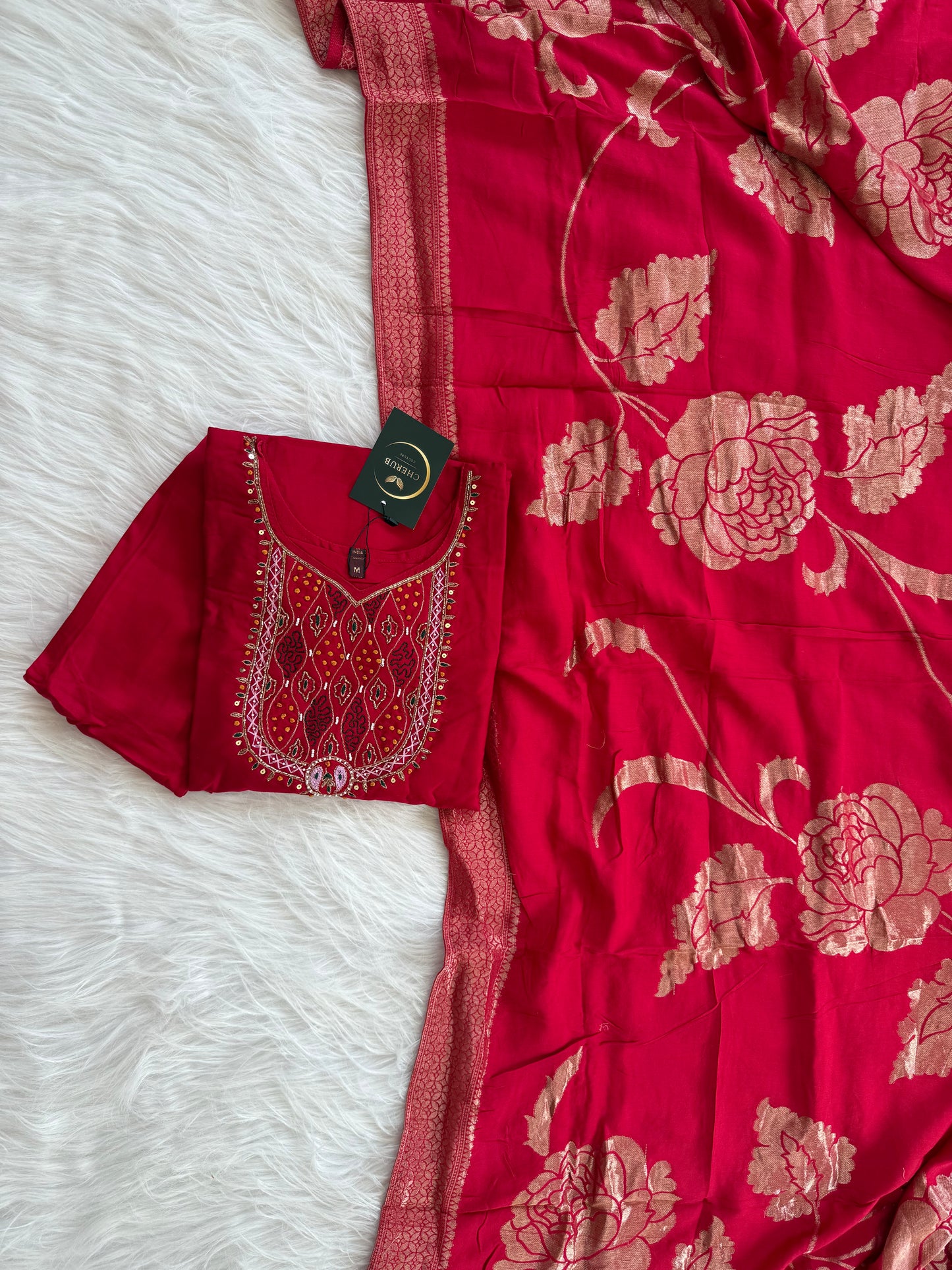 RED MIRAGE ETHNIC SUIT-1324