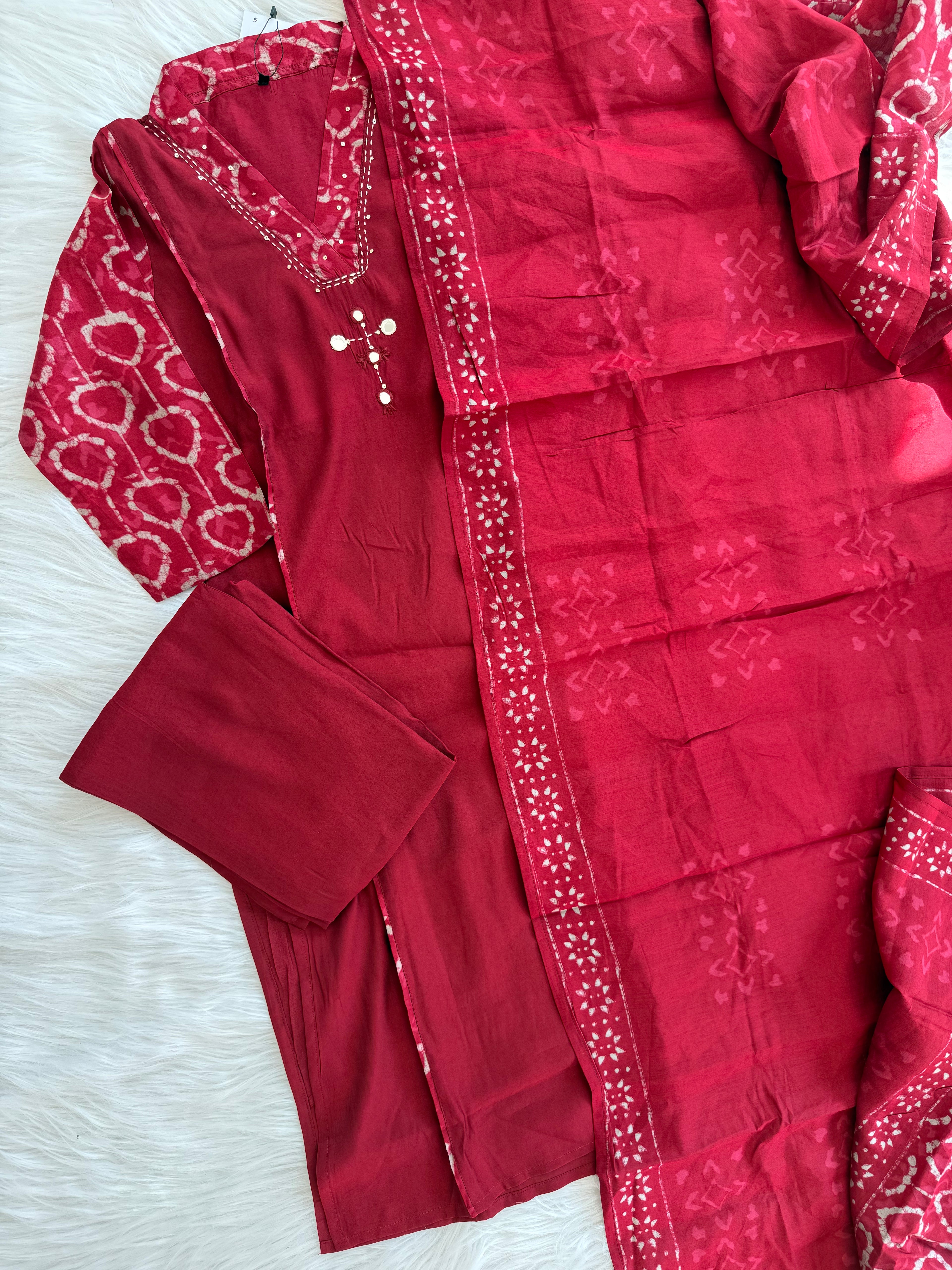 RED AURA ETHNIC SUIT-1174