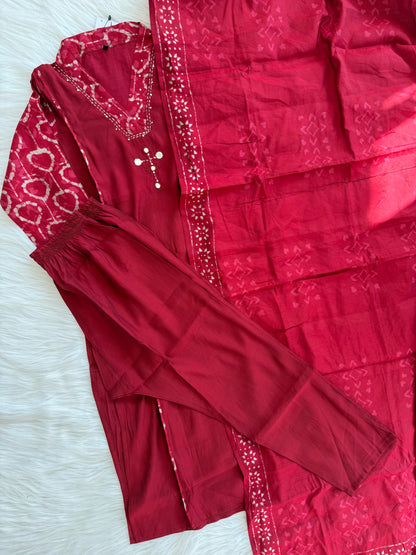 RED AURA ETHNIC SUIT-1174