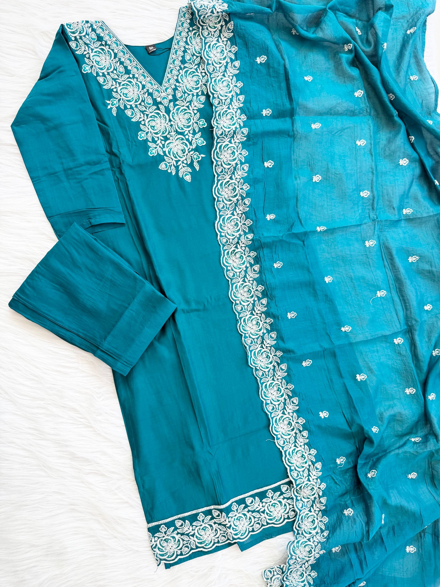 TEAL THREADS ETHNIC SUIT-1298