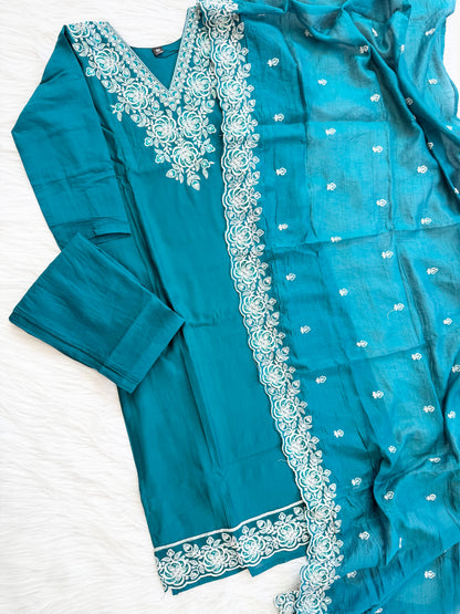 TEAL THREADS ETHNIC SUIT-1298