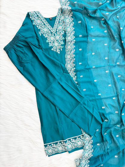 TEAL THREADS ETHNIC SUIT-1298