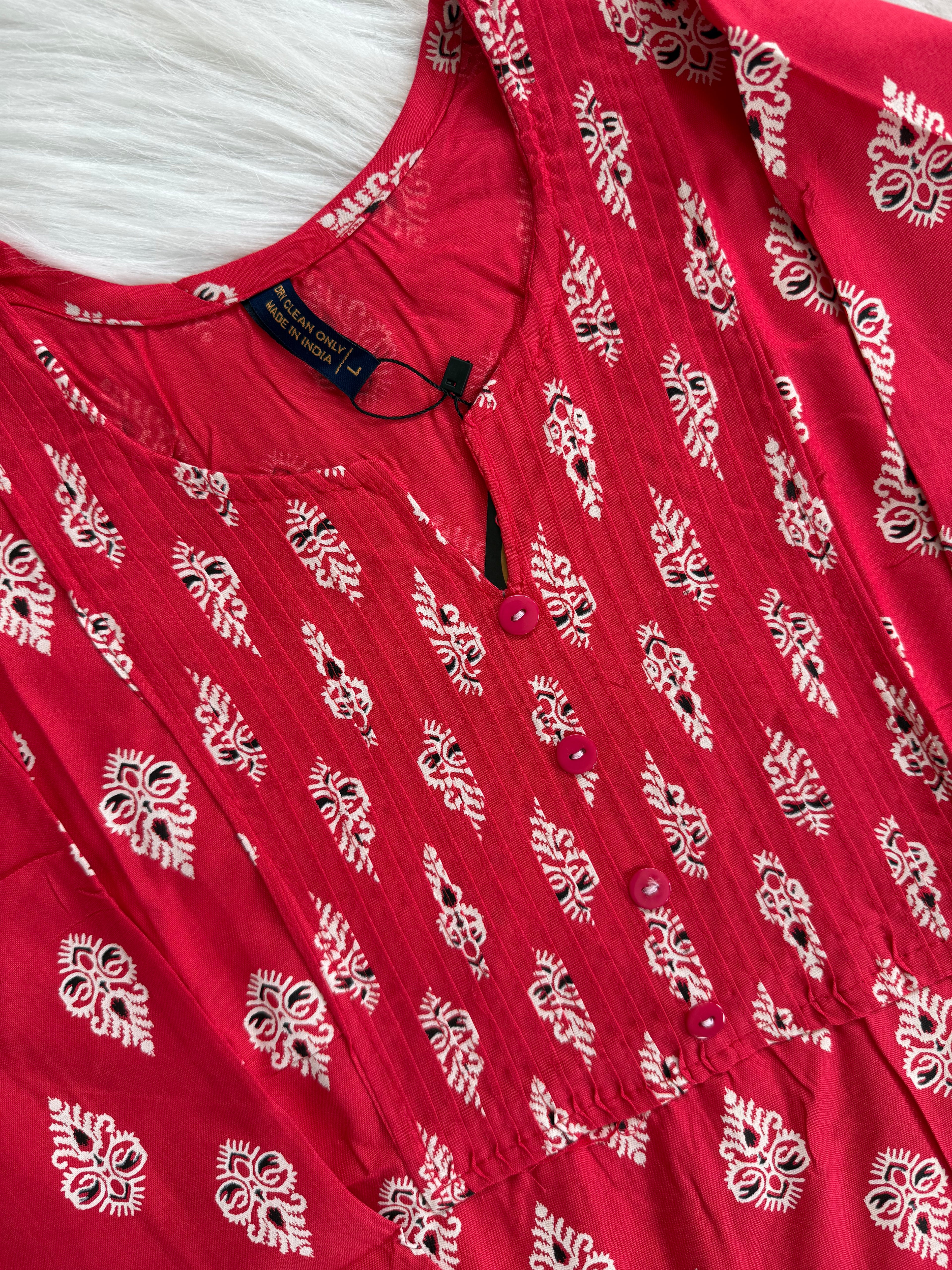 ALL DAY RED SHORT KURTI-5015