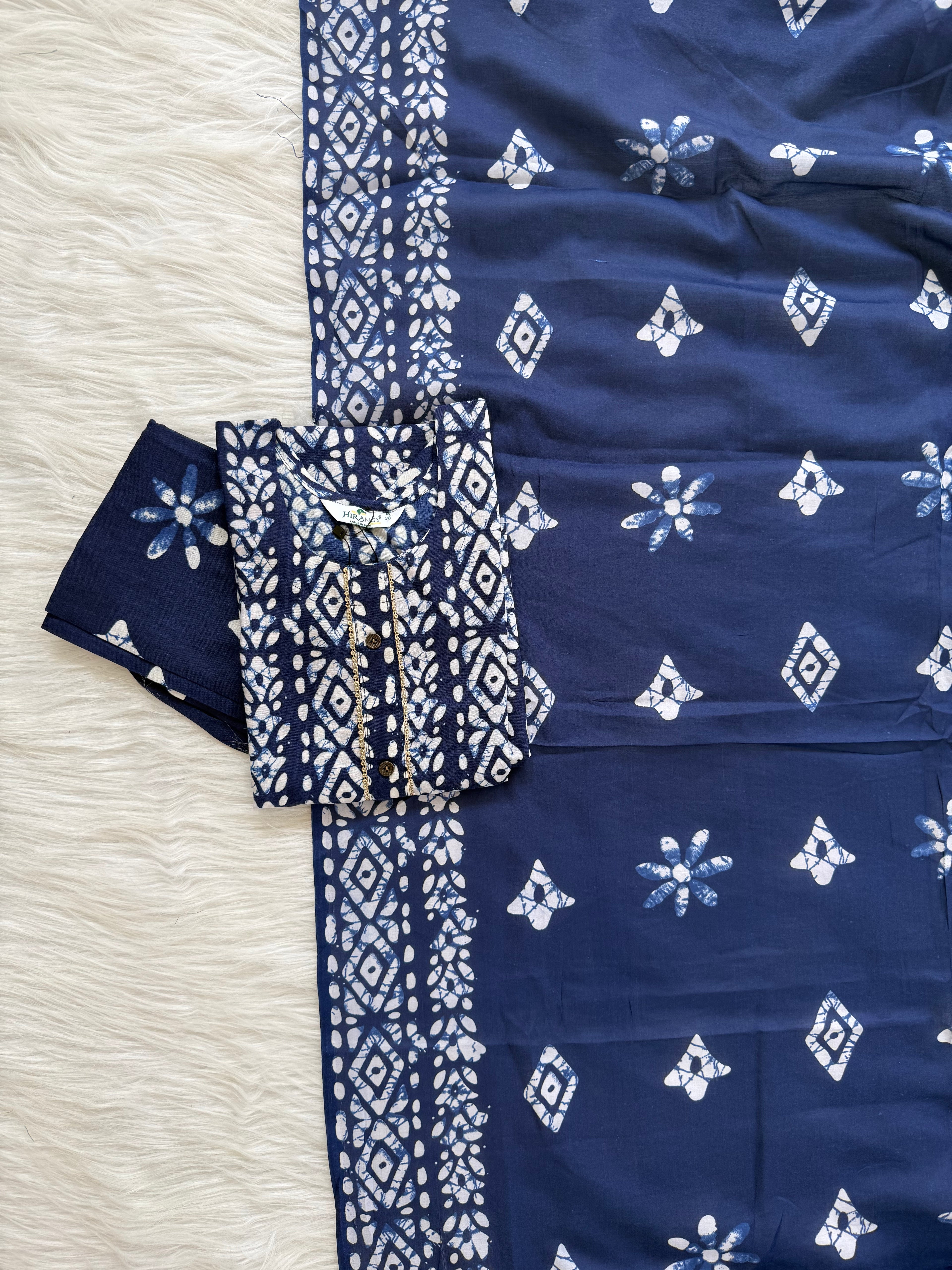 CASUAL COMFORT ROYAL BLUE KURTI SET-1413