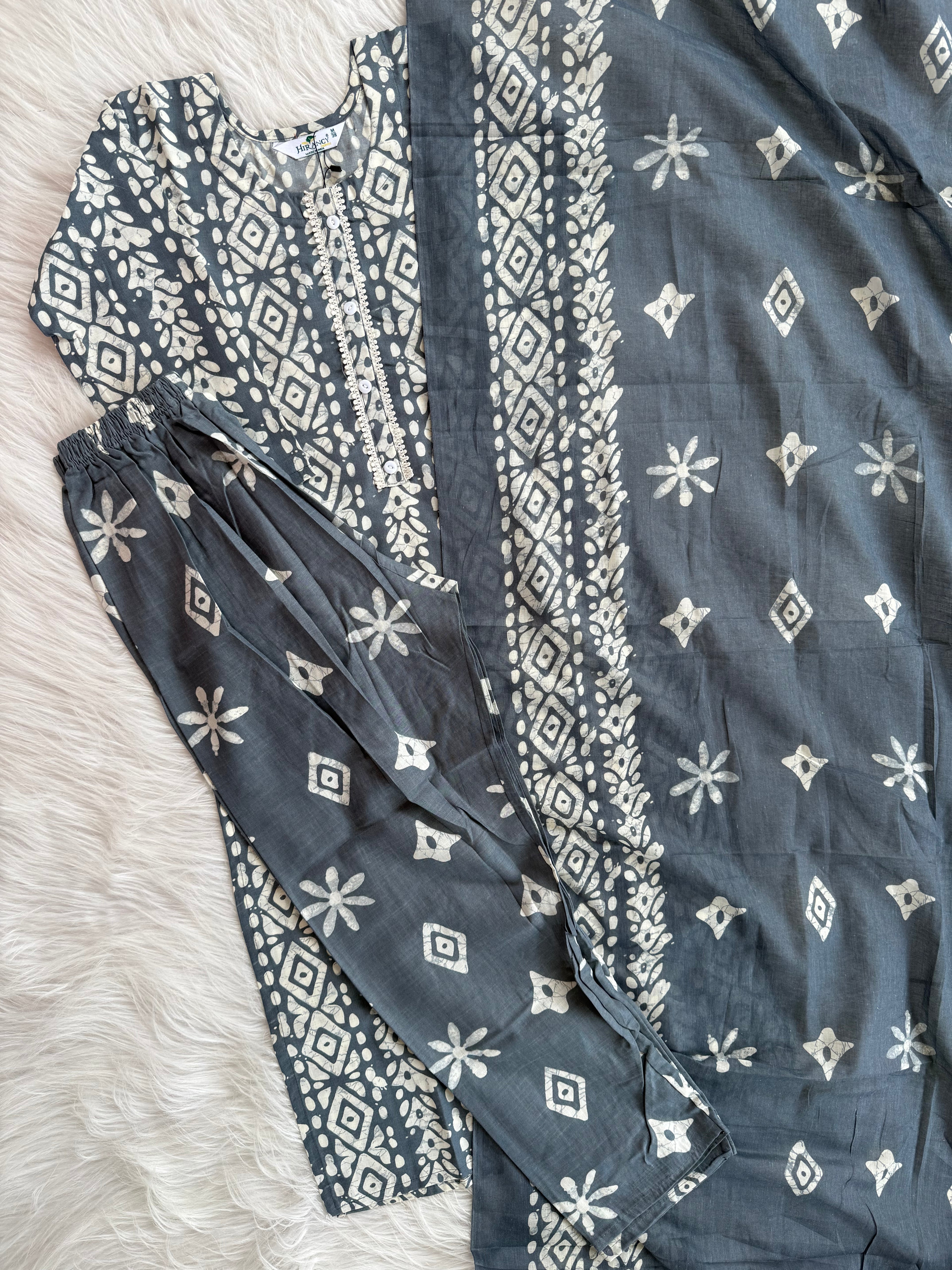 CASUAL COMFORT GREY KURTI SET-1413