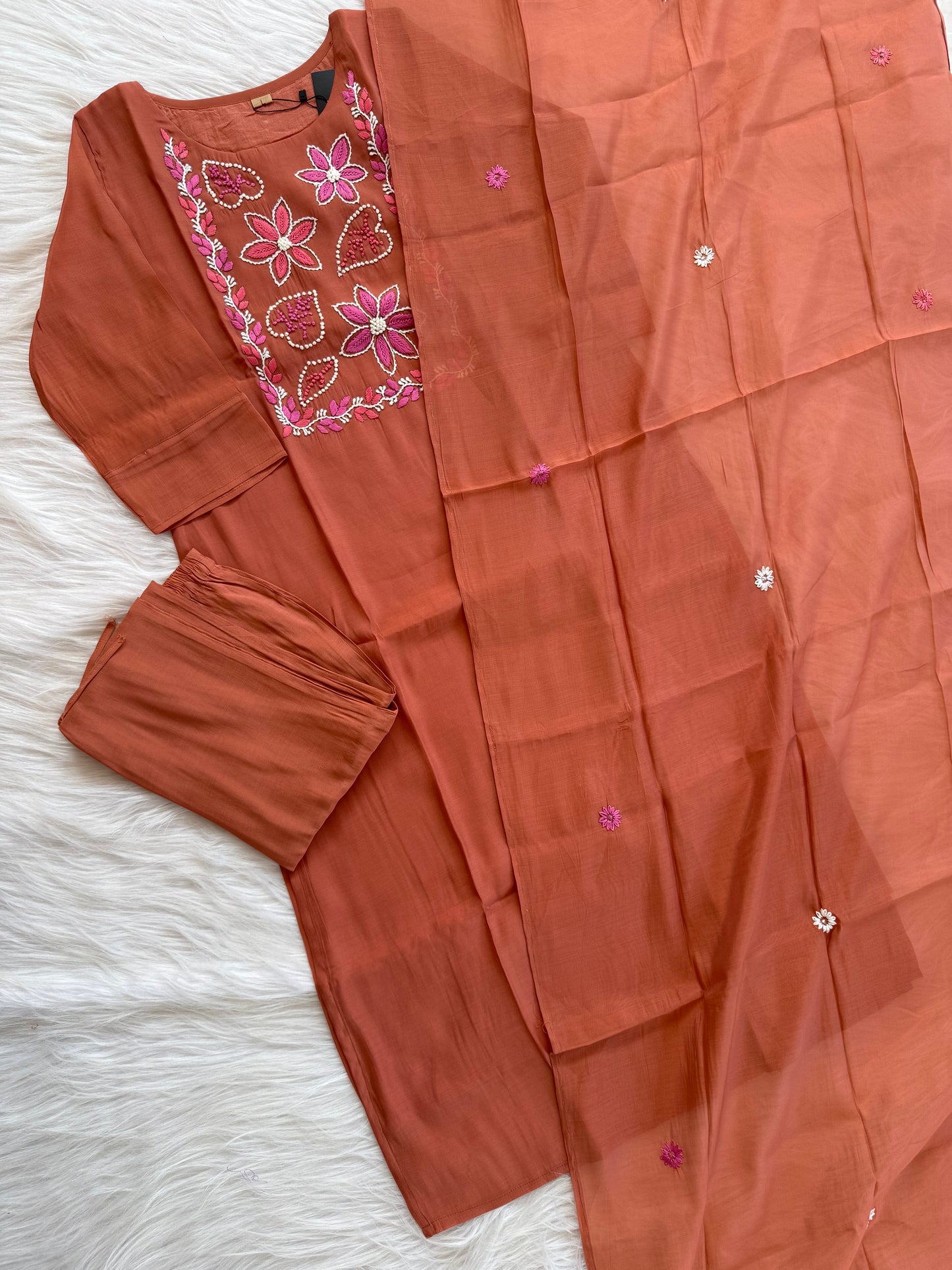 RUST THREAD ETHNIC SUIT - 1416