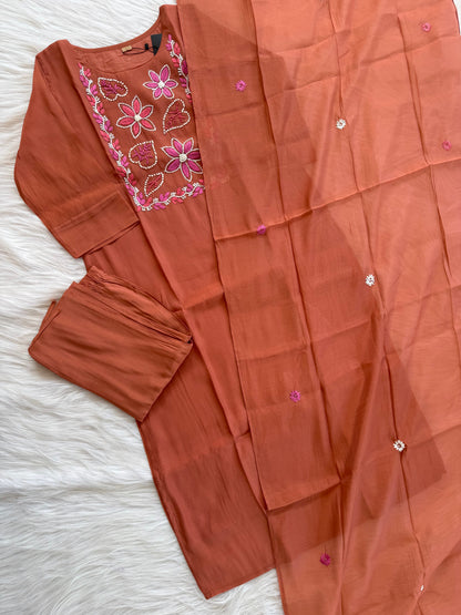 RUST THREAD ETHNIC SUIT - 1416