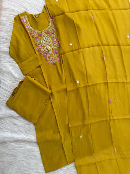 YELLOW THREAD ETHNIC SUIT - 1418