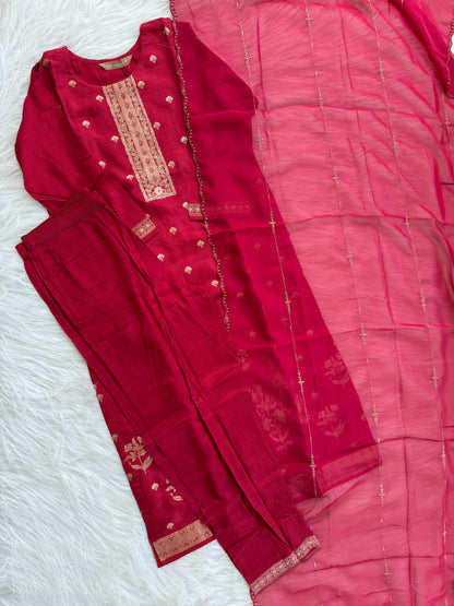 CRIMSON ELEGANCE ETHNIC SUIT - 1351