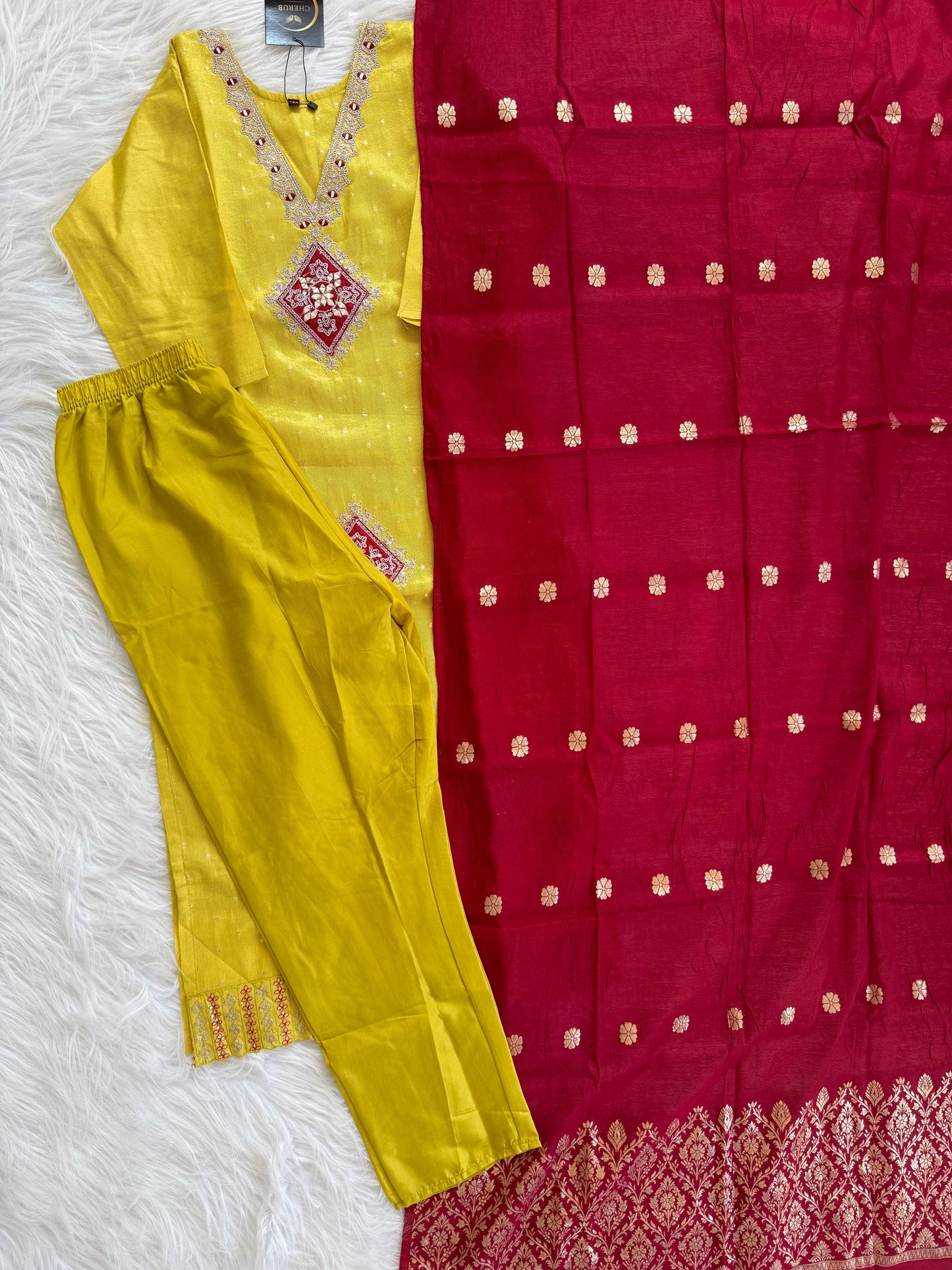 HALDI DIAMOND ETHNIC SUIT - 1415