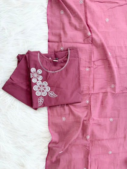MIRELLE DUSTY PINK KURTI SET-1592
