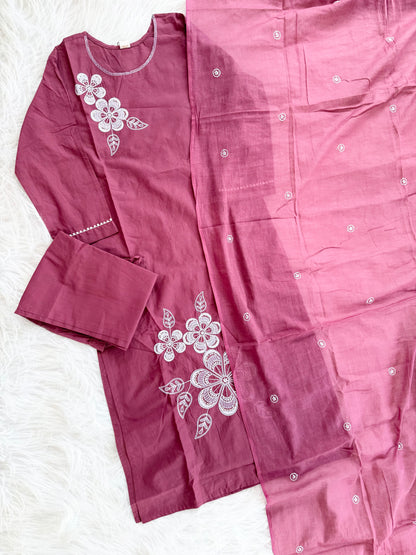 MIRELLE DUSTY PINK KURTI SET-1592