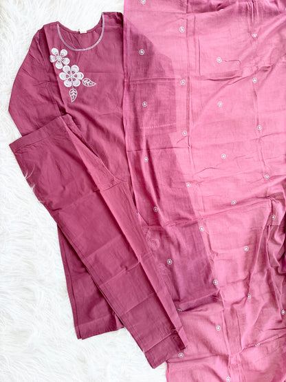 MIRELLE DUSTY PINK KURTI SET-1592