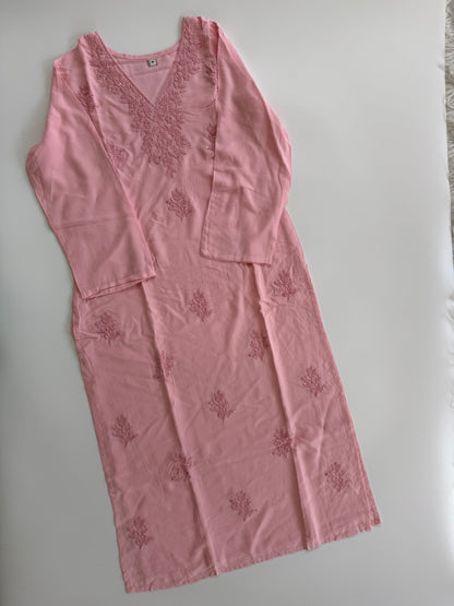 PEACH CHIKANKARI COORDSET-0113