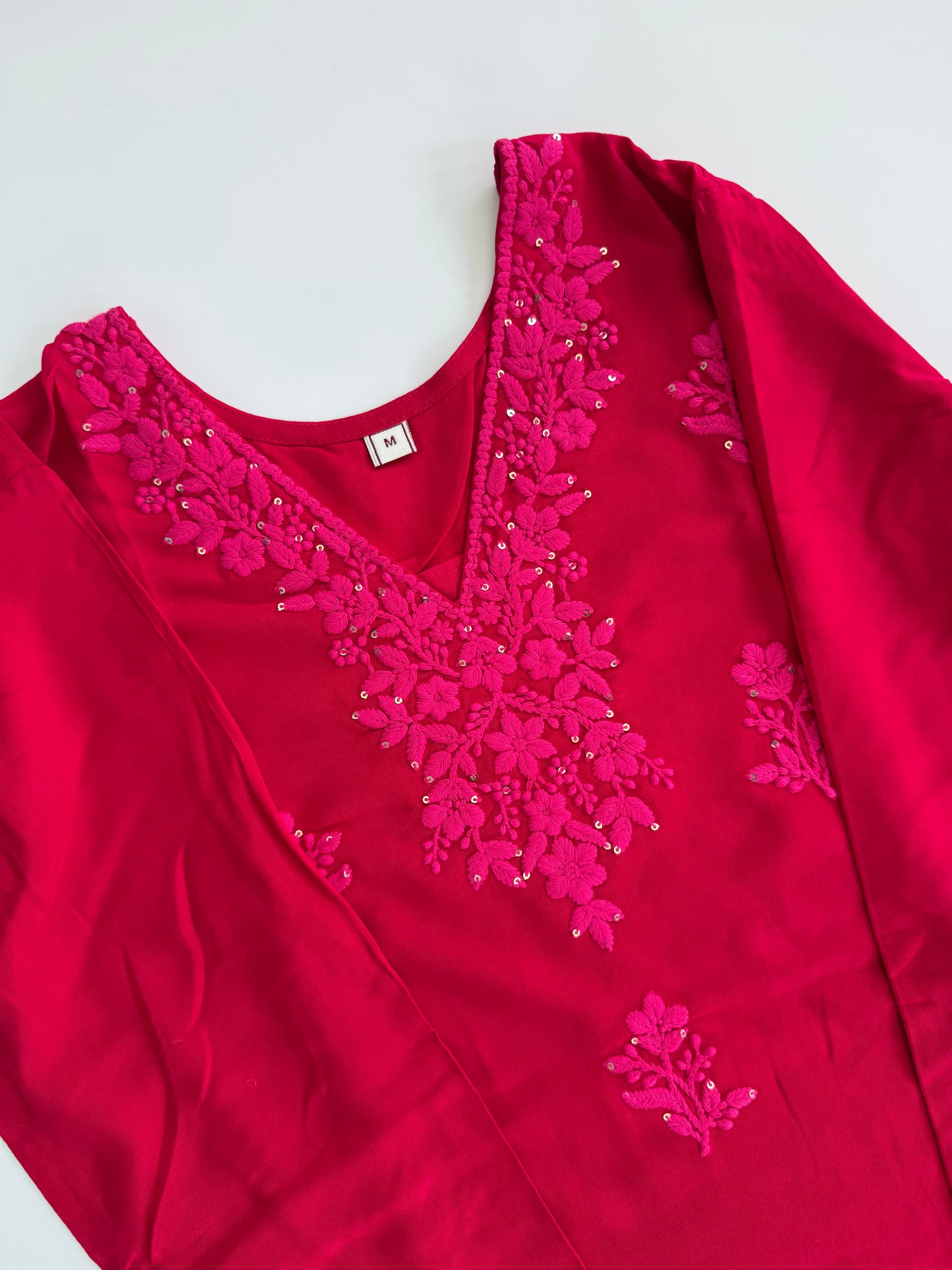 PINK CHIKANKARI COORDSET-0112