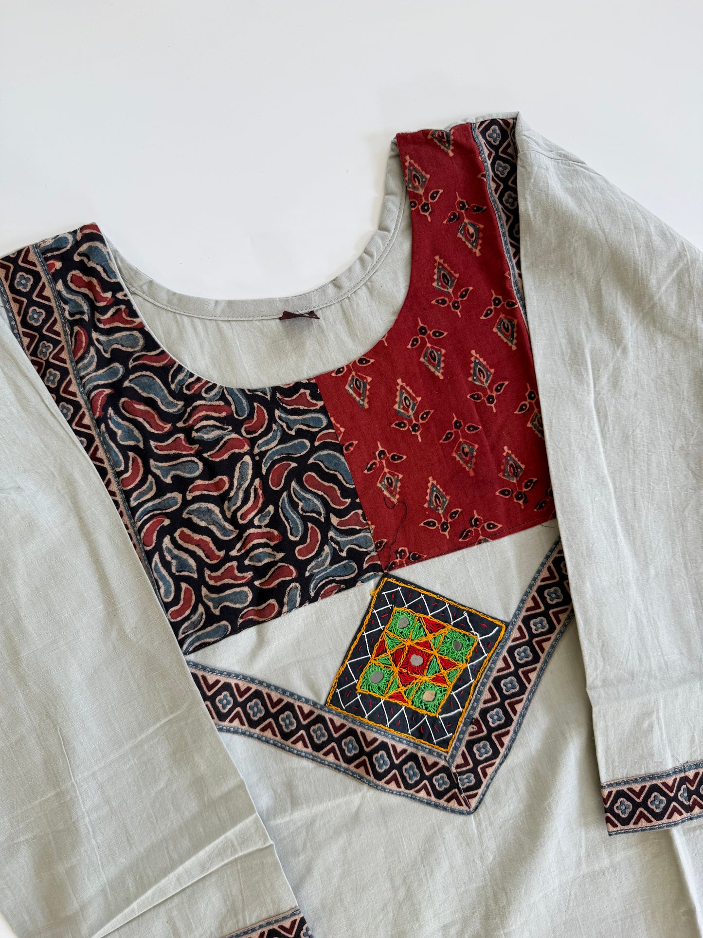 AJRAKH GREY KURTI-6088