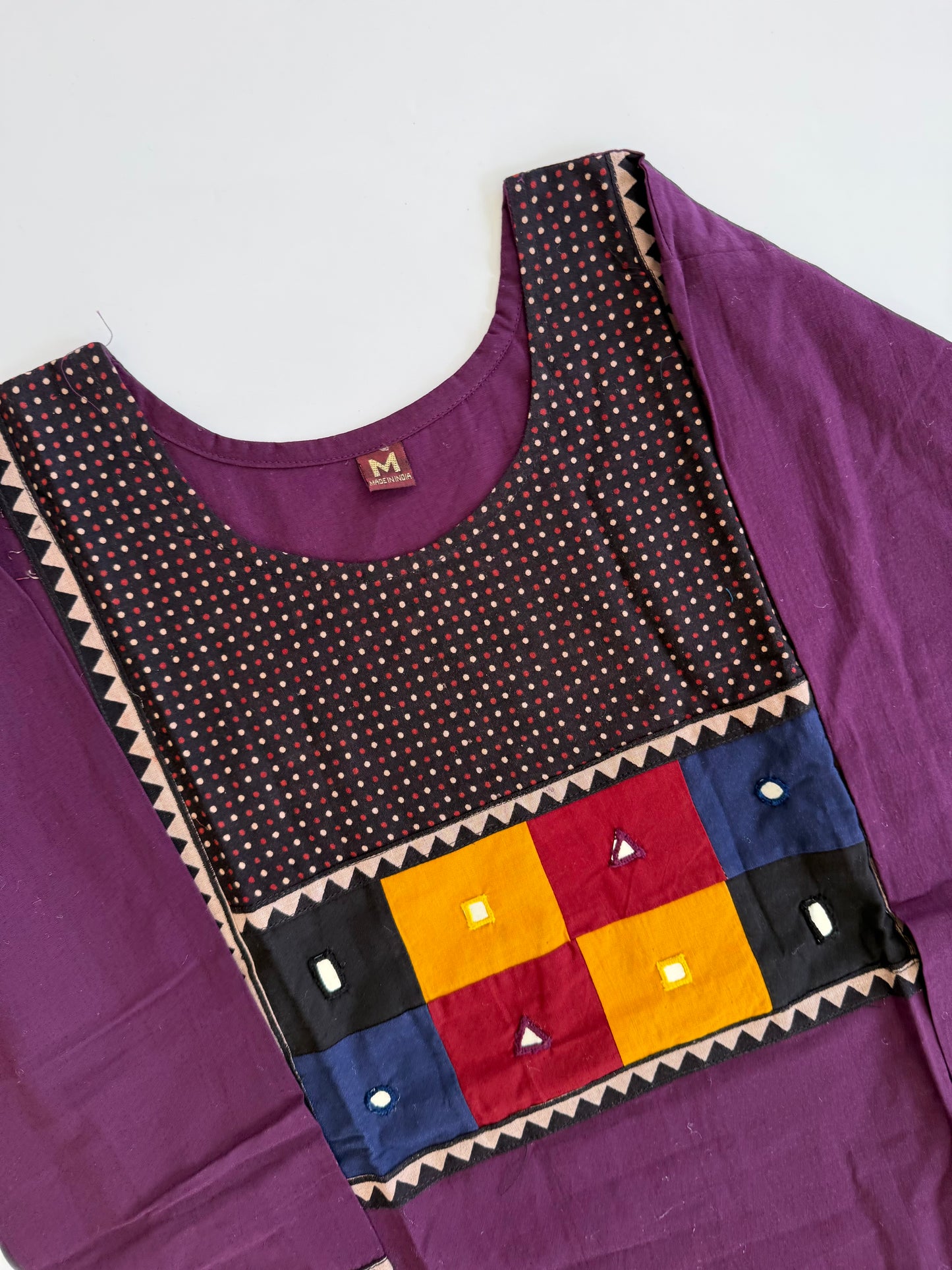 AJRAKH PATCH PURPLE KURTI-6092