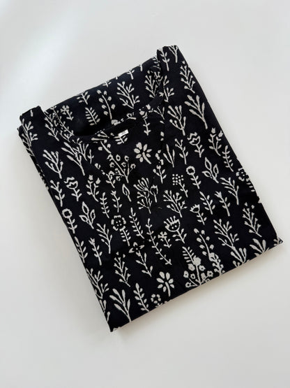 INDIE PRINT DRESS  BLACK-6109
