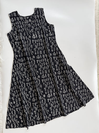 INDIE PRINT DRESS  BLACK-6109