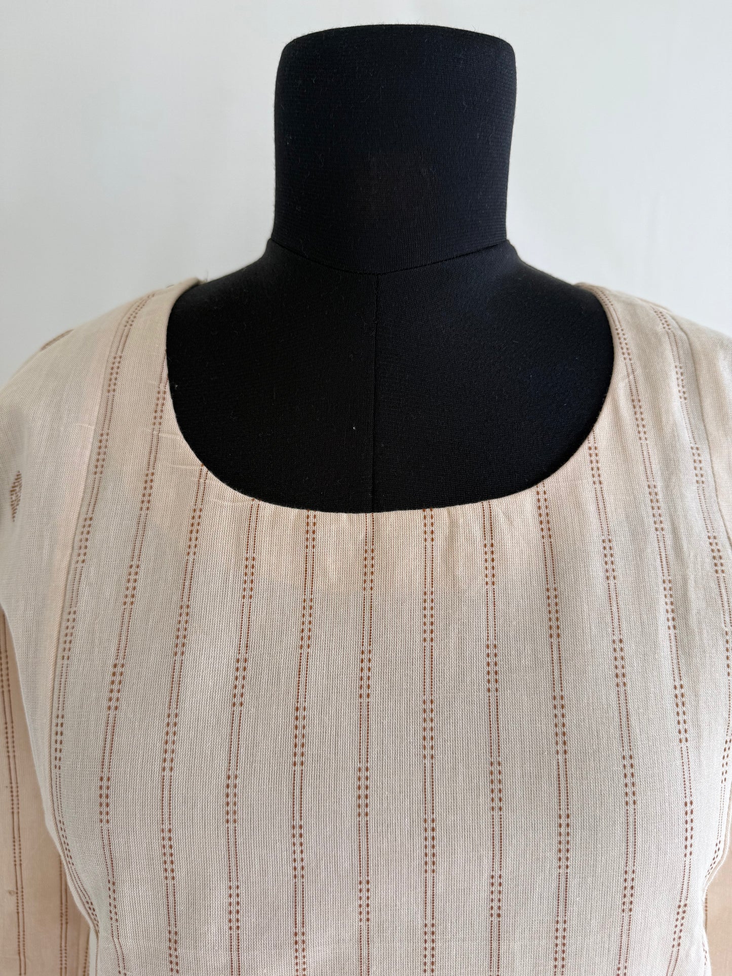 CREAM HANDLOOM KURTI-6143