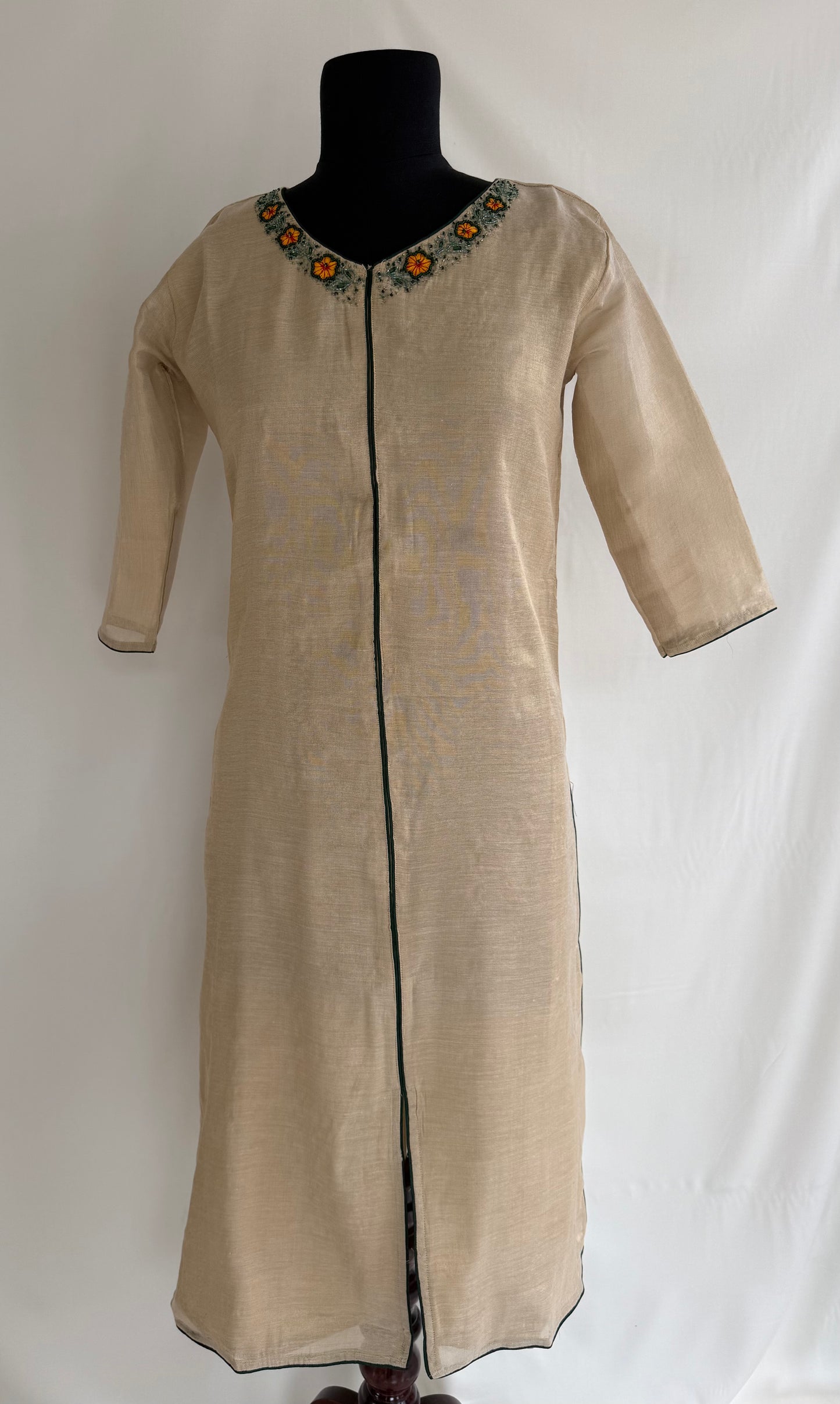 KASAVU GREEN FLORAL KURTI-6140